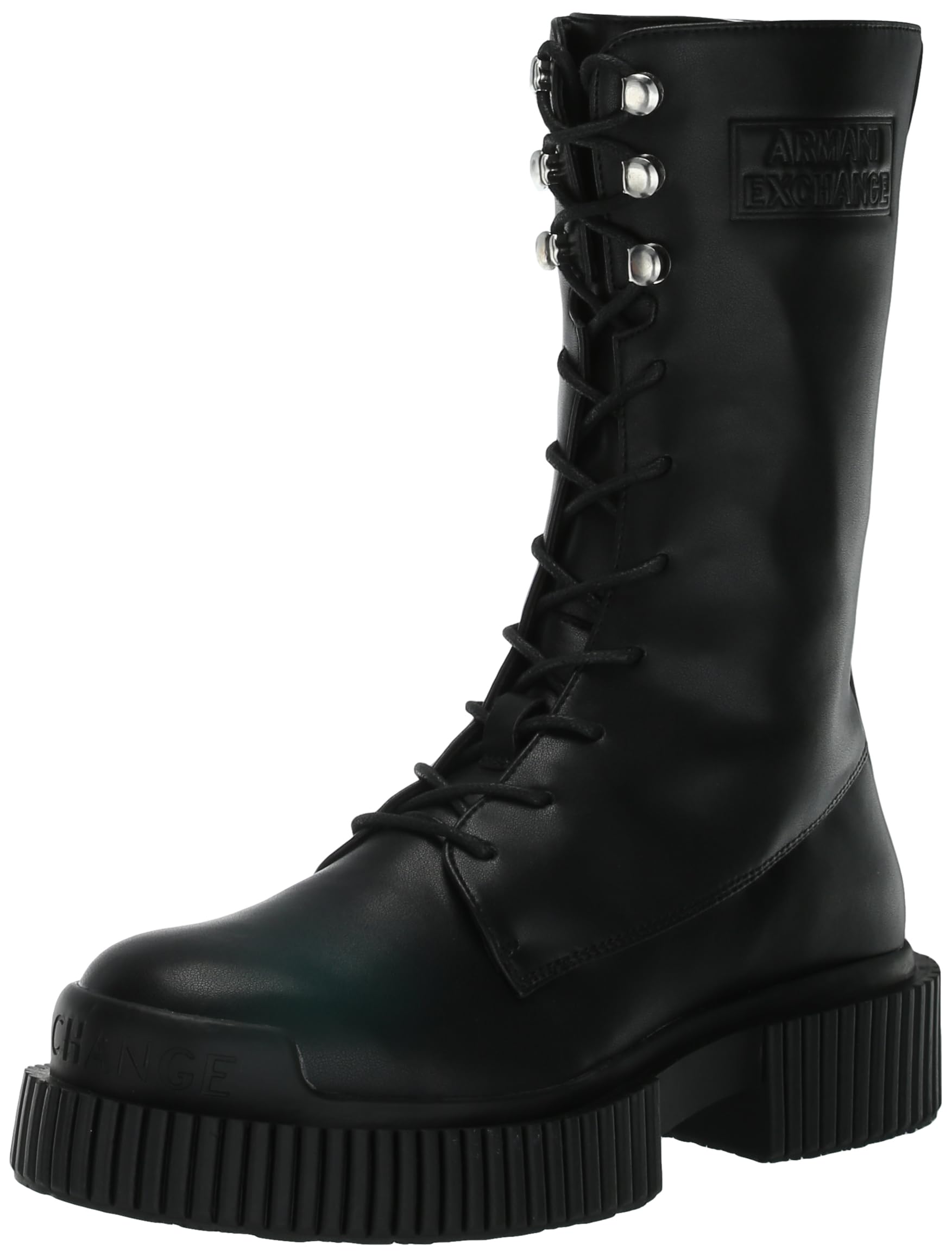 Armani Exchange Women's Platform Chunky Sole Leather Lace Up